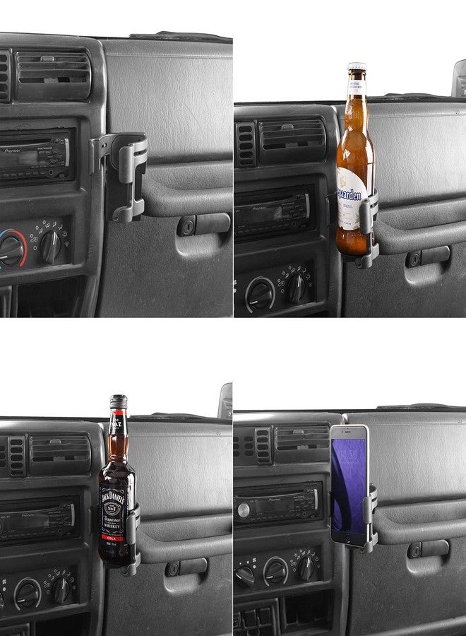 Hooke Road Multi-Function Drink Cup Holder Phone Mount Bracket for 1997-2006 Jeep Wrangler TJ - Image 3